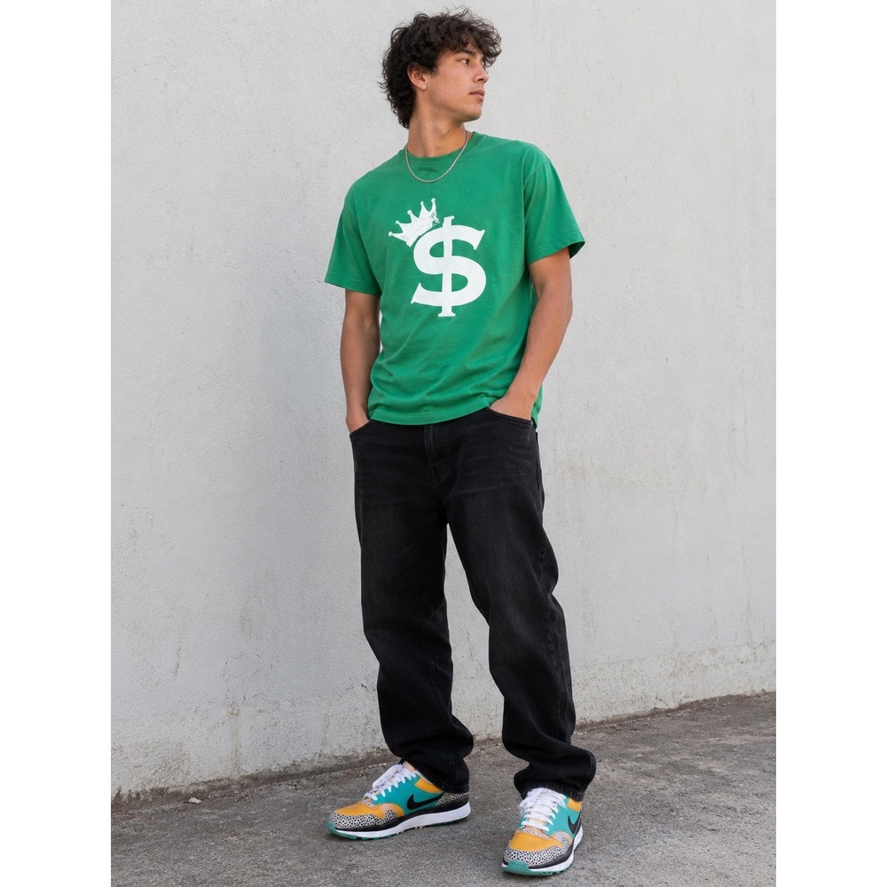 Vintage Unstoppable T‎ Shirt Mens M Green Crown Dollar Sign Graphic Rare 2007
